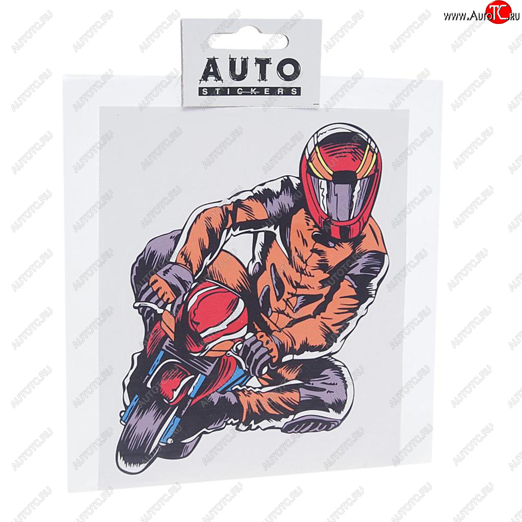 94 р. Наклейка виниловая вырезанная Мотоциклист полноцветная 13х16см AUTOSTICKERS AUTOSTICKERS хбл 03  с доставкой в г. Кемерово