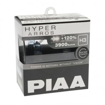 2 399 р. Лампа 12V H3 55W +120% бокс (2шт.) Hyper Arros PIAA PIAA (Пиаа) he-901-h3  с доставкой в г. Кемерово. Увеличить фотографию 1
