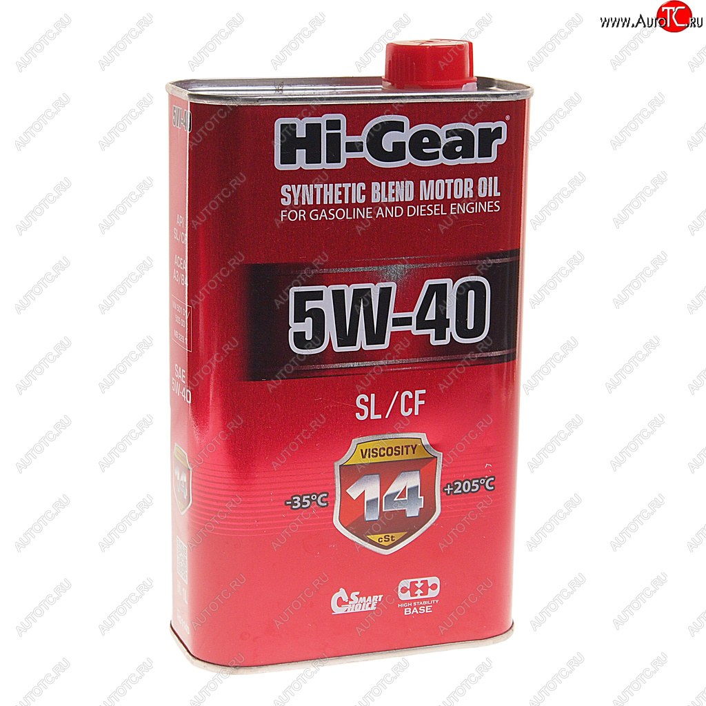669 р. Масло моторное SYNTHETIC BLEND MOTOR OIL SL/CF 5W40 п/синт.1л HI-GEAR HI-GEAR hg1140 HI-GEAR hg1140  с доставкой в г. Кемерово