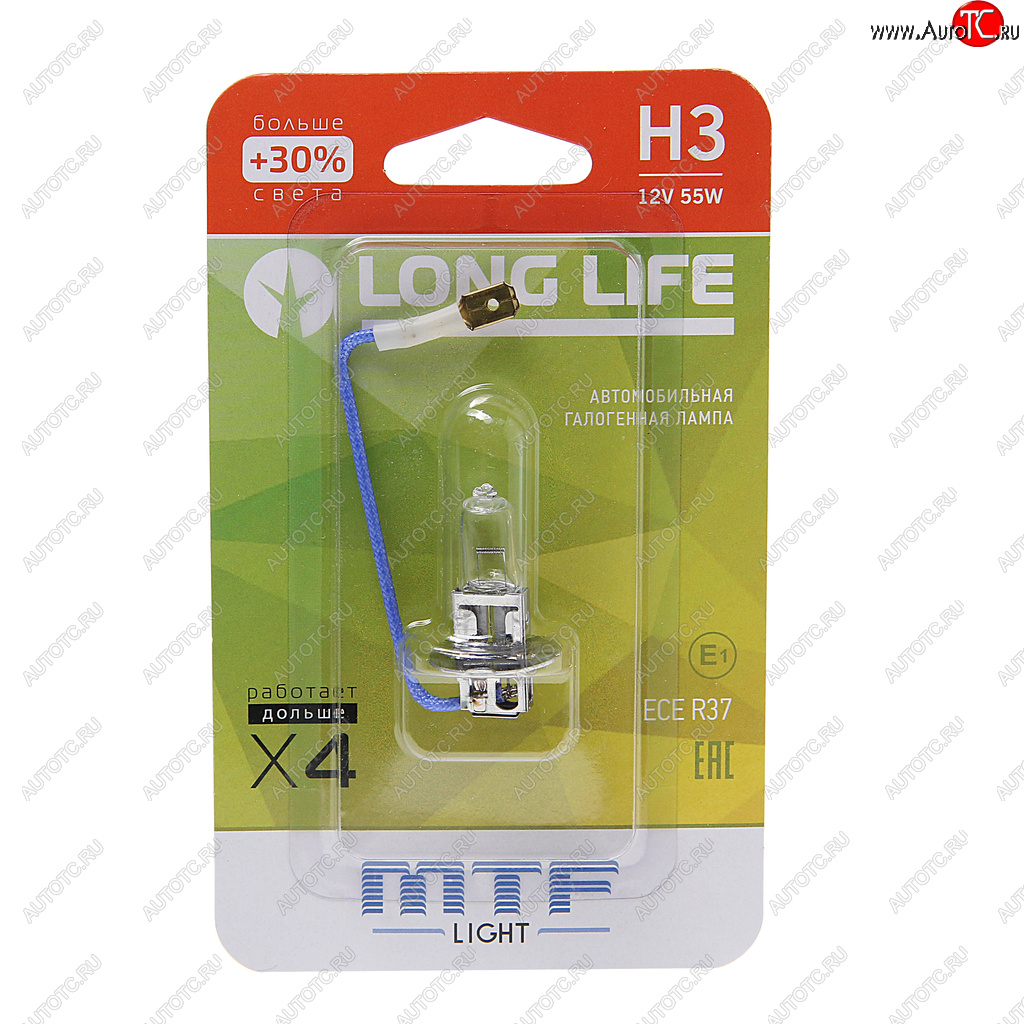 229 р. Лампа 12V H3 55W РK22s +30% блистер (1шт.) Long Life MTF MTF hll1203b  с доставкой в г. Кемерово