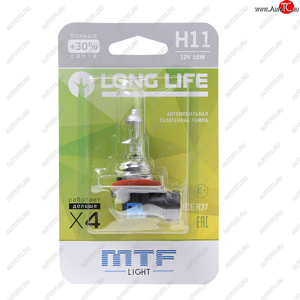 589 р. Лампа 12V H11 55W PGJ19-2 +30% блистер (1шт.) Long Life MTF MTF hll1211b  с доставкой в г. Кемерово