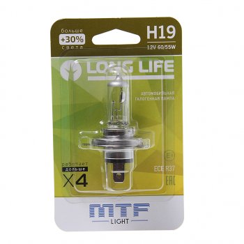 839 р. Лампа 12V H19 6055W PU43t-3 +30% блистер (1шт.) Long Life MTF MTF hll1219b  с доставкой в г. Кемерово. Увеличить фотографию 1