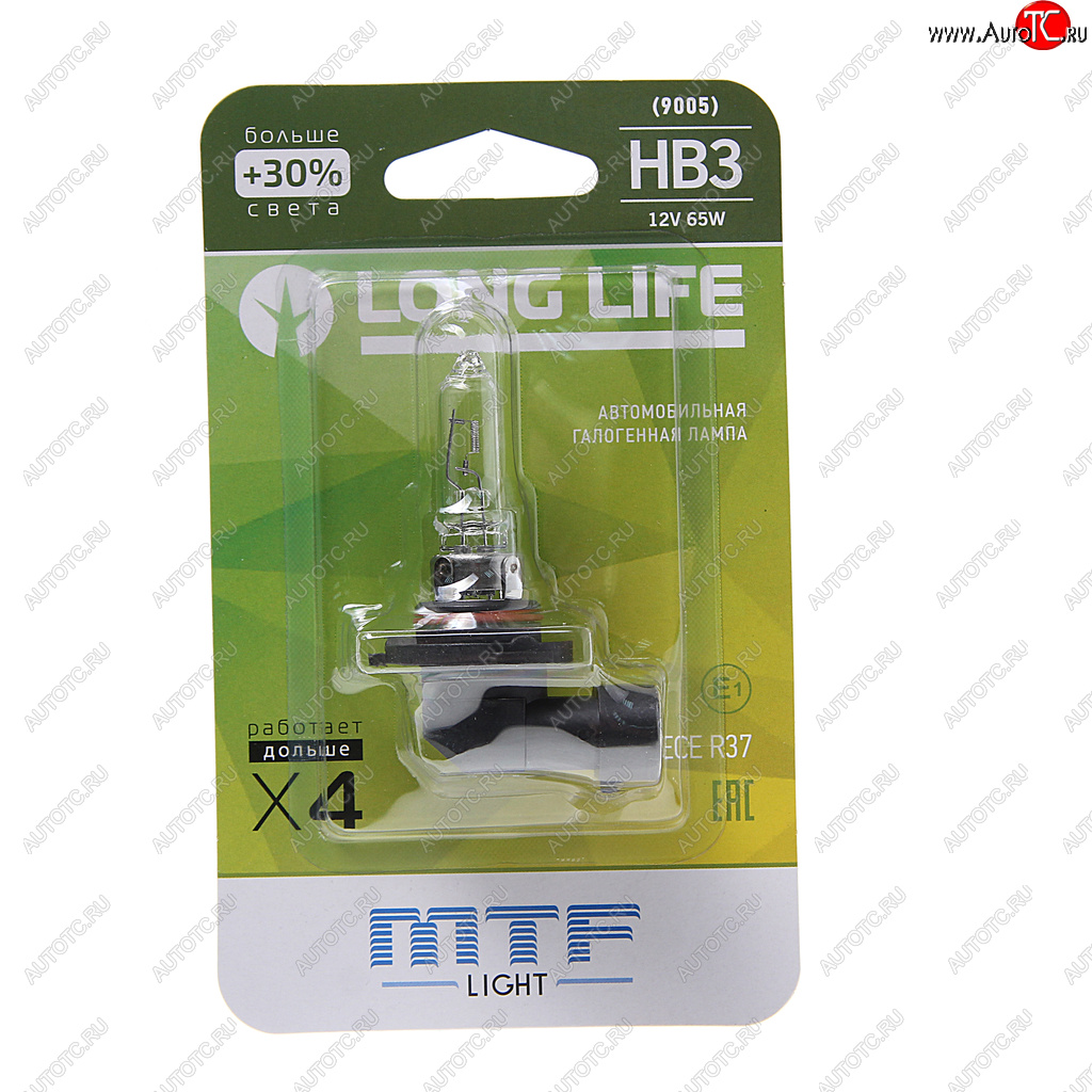 419 р. Лампа 12V HB3 65W P20d +30% блистер (1шт.) Long Life MTF MTF hll12b3b  с доставкой в г. Кемерово
