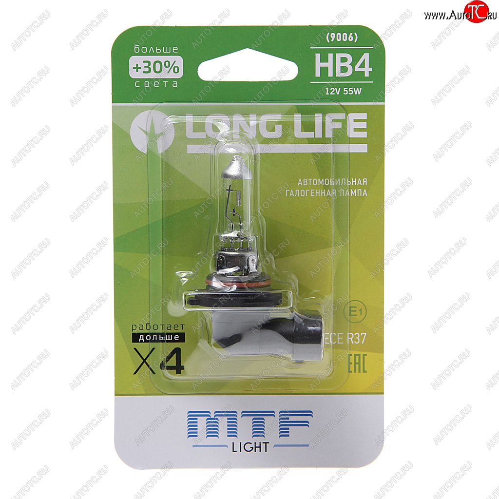 449 р. Лампа 12V HB4 55W P22d +30% блистер (1шт.) Long Life MTF MTF hll12b4b  с доставкой в г. Кемерово