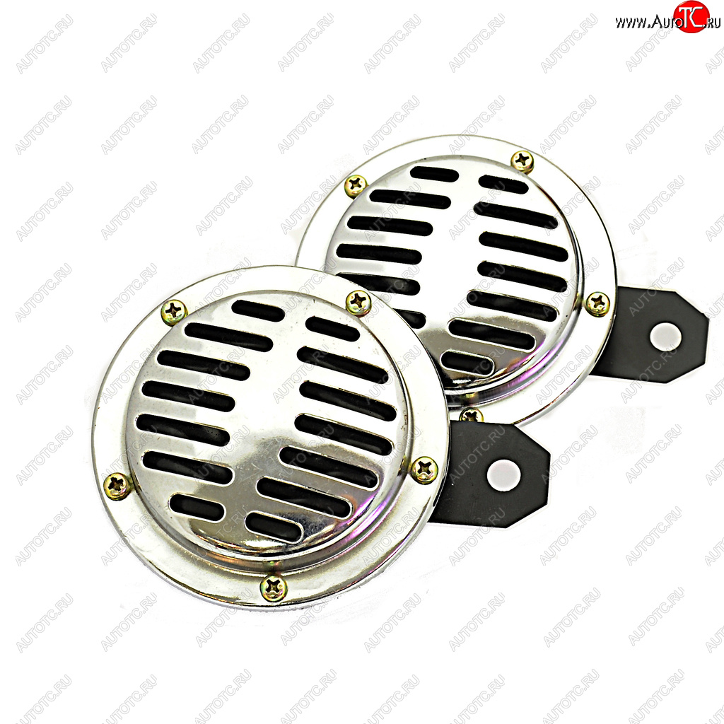 2 299 р. Сигнал звуковой 12V 290345Hz 115дБ d=55мм хром комплект 2шт. Premier FK FK hn-155  с доставкой в г. Кемерово