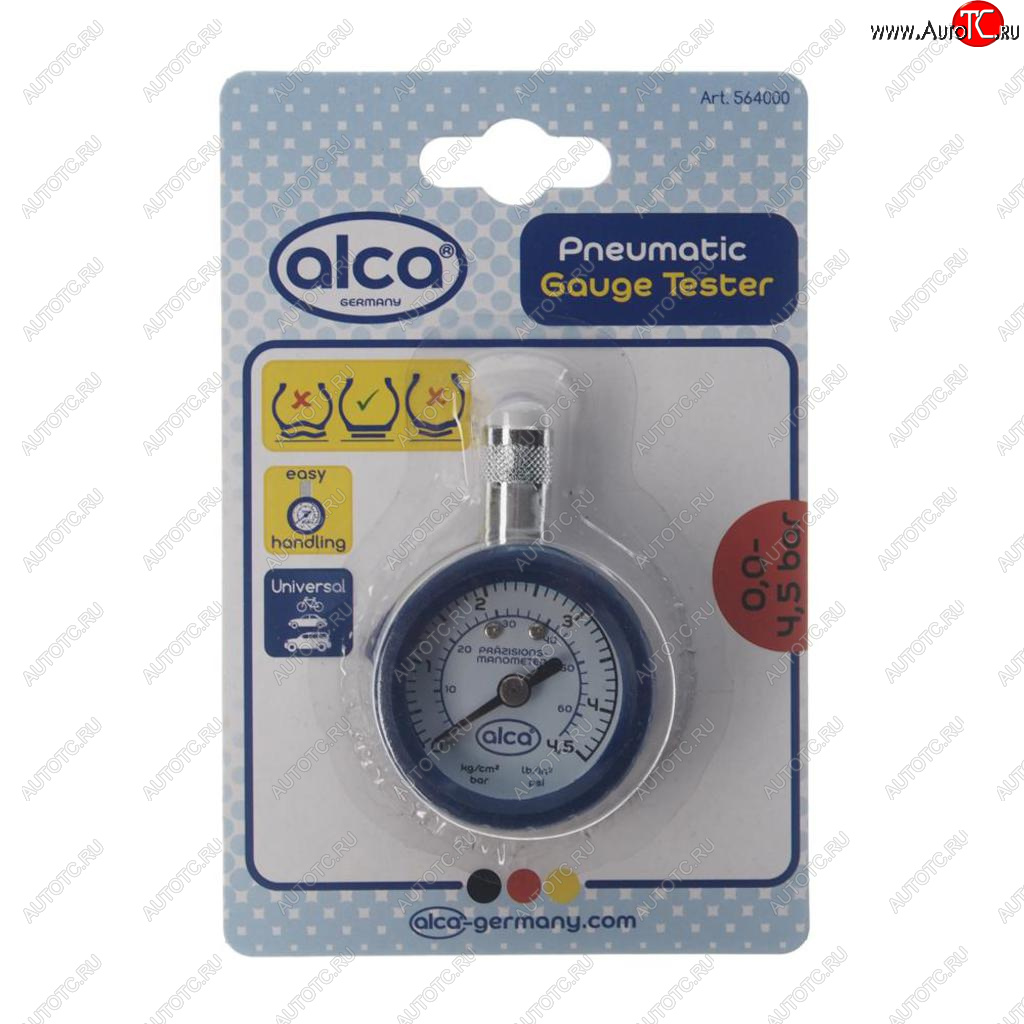 499 р. Манометр шинный механический 4.5атм. металл ALCA ALCA hnr-56400 ALCA hnr-56400  с доставкой в г. Кемерово