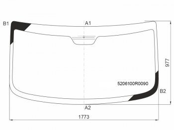 11 699 р. Стекло лобовое (Антенна) JAC Sunray 12-  MAZ 281 22-  365 22-  Sollers Atlant 22- FUYAO 5206100R0090  с доставкой в г. Кемерово. Увеличить фотографию 1