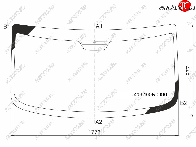 11 699 р. Стекло лобовое (Антенна) JAC Sunray 12-  MAZ 281 22-  365 22-  Sollers Atlant 22- FUYAO 5206100R0090  с доставкой в г. Кемерово