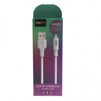 124 р. Кабель micro USB 1м FAISON FAISON hx25 cast white  с доставкой в г. Кемерово. Увеличить фотографию 2