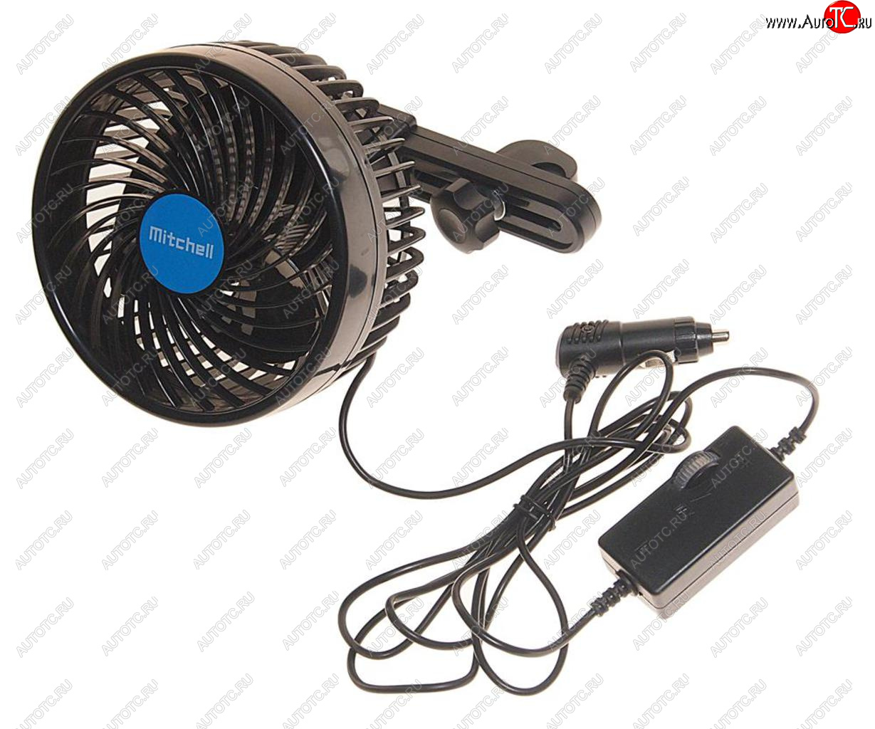1 589 р. Вентилятор в салон 12V на кронштейне синий MITCHELL MITCHELL hx-t203e dc12v blue  с доставкой в г. Кемерово