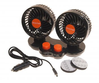 1 329 р. Вентилятор в салон 24V двойной на платформе оранжевый MITCHELL MITCHELL hx-t308e dc24v orange  с доставкой в г. Кемерово. Увеличить фотографию 1