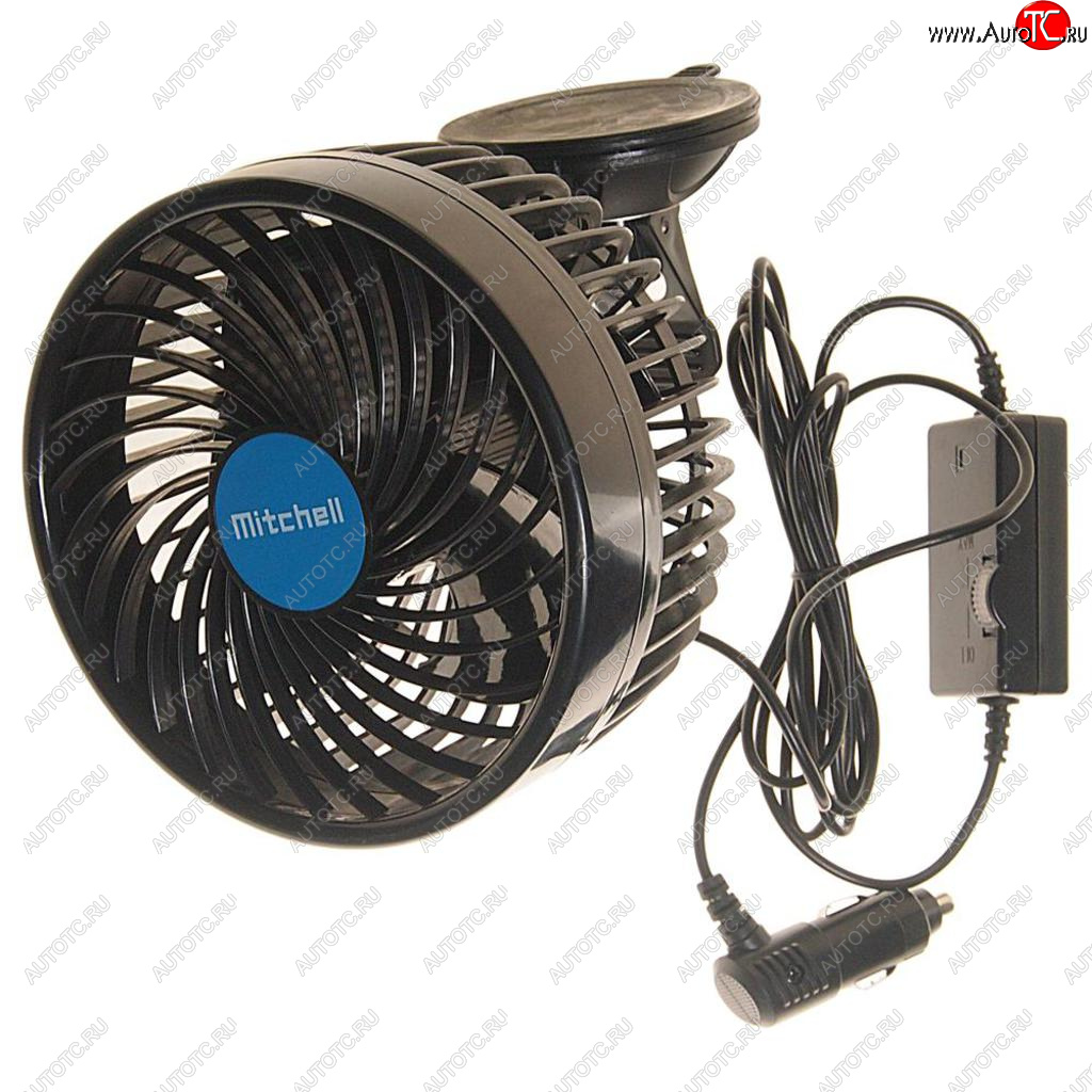 1 469 р. Вентилятор в салон 12V на присоске синий MITCHELL MITCHELL hx-t703e dc12v blue  с доставкой в г. Кемерово