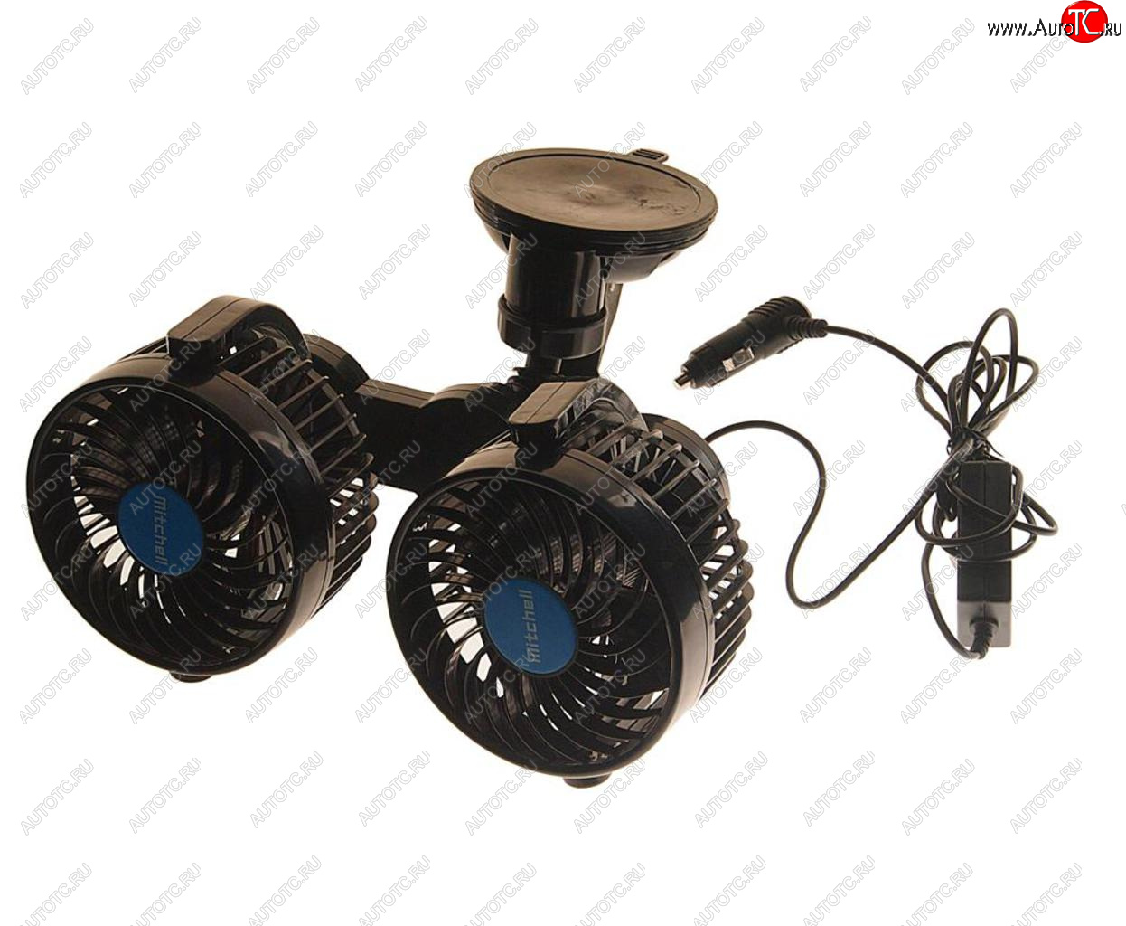 2 299 р. Вентилятор в салон 12V двойной на присоске синий MITCHELL MITCHELL hx-t707e dc12v blue  с доставкой в г. Кемерово