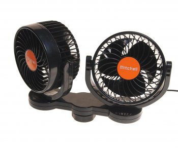 2 169 р. Вентилятор в салон 24V двойной на присоске оранжевый MITCHELL MITCHELL hx-t708e dc24v orange  с доставкой в г. Кемерово. Увеличить фотографию 2
