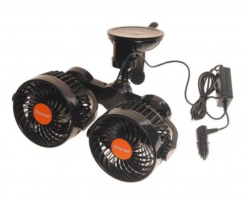 2 169 р. Вентилятор в салон 24V двойной на присоске оранжевый MITCHELL MITCHELL hx-t708e dc24v orange  с доставкой в г. Кемерово. Увеличить фотографию 3