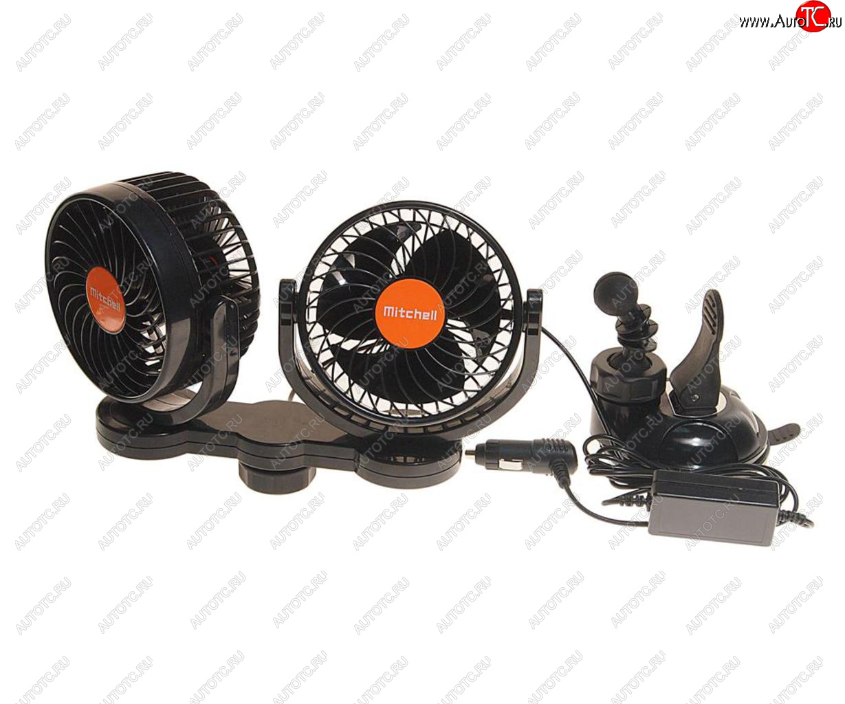 2 169 р. Вентилятор в салон 24V двойной на присоске оранжевый MITCHELL MITCHELL hx-t708e dc24v orange  с доставкой в г. Кемерово