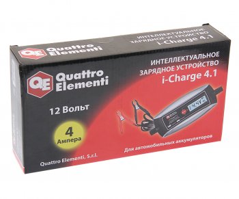 3 099 р. Устройство зарядное 6-12V 4А 55Ач QUATTRO ELEMENTI QUATTRO ELEMENTI i-charge 4.1  с доставкой в г. Кемерово. Увеличить фотографию 2