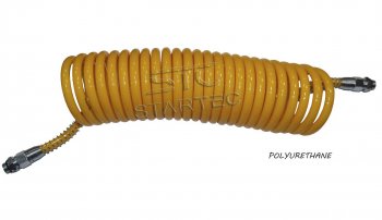 1 599 р. Шланг пневматический витой М16 L=7.5м (желтый) Polyurethane STARTEC STARTEC inf.10.165  с доставкой в г. Кемерово. Увеличить фотографию 1