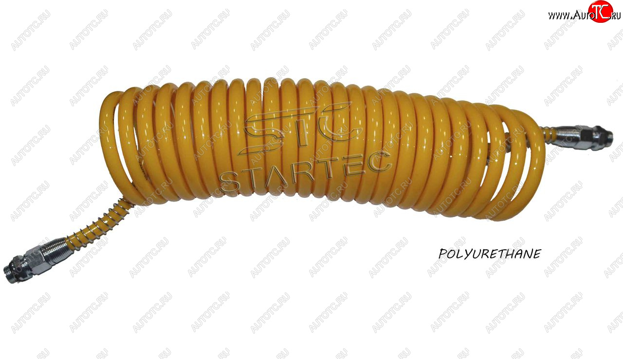 1 599 р. Шланг пневматический витой М16 L=7.5м (желтый) Polyurethane STARTEC STARTEC inf.10.165  с доставкой в г. Кемерово