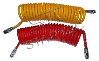 1 599 р. Шланг пневматический витой М16 L=7.5м (красный) Polyurethane STARTEC STARTEC inf.10.166  с доставкой в г. Кемерово. Увеличить фотографию 2