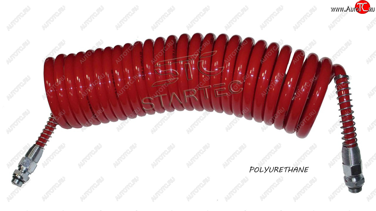 1 599 р. Шланг пневматический витой М16 L=7.5м (красный) Polyurethane STARTEC STARTEC inf.10.166  с доставкой в г. Кемерово