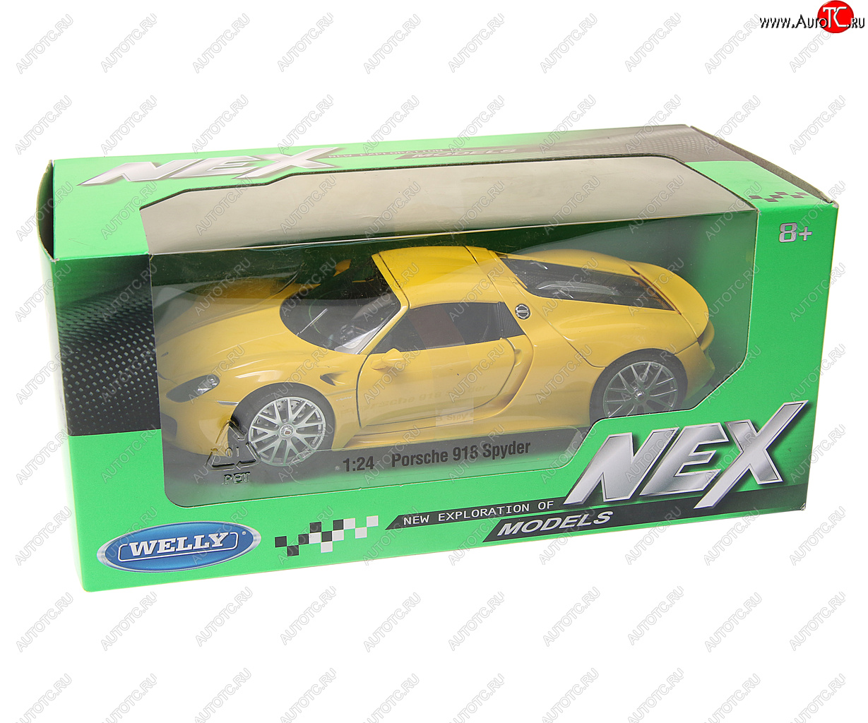 2 679 р. Модель автомобиля PORSCHE 918 Spyder металлическая (1:24) WELLY WELLY item no.24055w  с доставкой в г. Кемерово