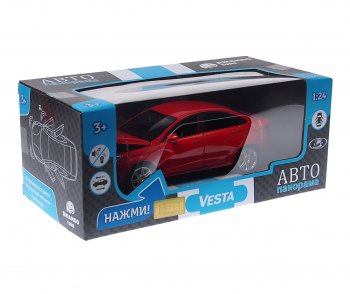 2 759 р. Модель автомобиля ЛАДА Vesta красная металлическая (1:24) АВТОПАНОРАМА АВТОПАНОРАМА jb1251125  с доставкой в г. Кемерово. Увеличить фотографию 1