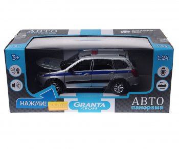 3 499 р. Модель автомобиля ЛАДА Granta Cross (полиция) металлическая (1:24) АВТОПАНОРАМА АВТОПАНОРАМА jb1251202  с доставкой в г. Кемерово. Увеличить фотографию 2