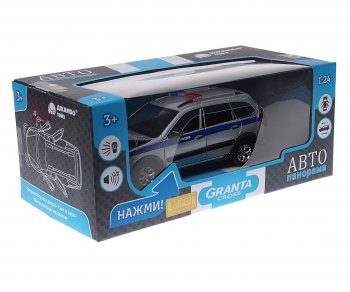 3 499 р. Модель автомобиля ЛАДА Granta Cross (полиция) металлическая (1:24) АВТОПАНОРАМА АВТОПАНОРАМА jb1251202  с доставкой в г. Кемерово. Увеличить фотографию 1