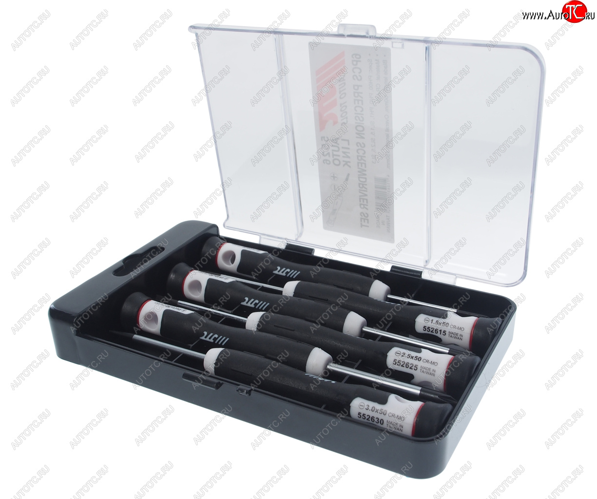 1 839 р. Набор отверток прецизионных PH00/0/1 SL1.5/2.5/3 L=150мм 6 предметов JTC JTC TOOLS CO., LTD jtc-5526 JTC TOOLS CO., LTD jtc-5526  с доставкой в г. Кемерово