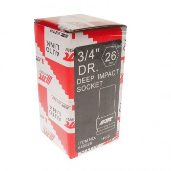 1 479 р. Головка торцевая 3/4 26мм ударная глубокая L=90мм JTC JTC TOOLS CO., LTD jtc-649026 JTC TOOLS CO., LTD jtc-649026  с доставкой в г. Кемерово. Увеличить фотографию 3