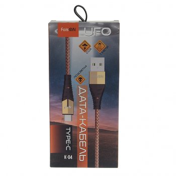 210 р. Кабель USB Type C 1м FAISON FAISON k-04 ufo gold  с доставкой в г. Кемерово. Увеличить фотографию 2