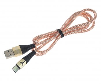 210 р. Кабель USB Type C 1м FAISON FAISON k-04 ufo gold  с доставкой в г. Кемерово. Увеличить фотографию 1