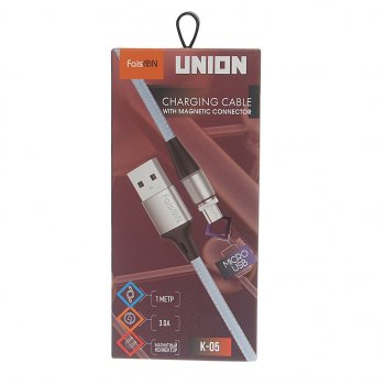 158 р. Кабель micro USB 1м FAISON FAISON k-05 union grey  с доставкой в г. Кемерово. Увеличить фотографию 2