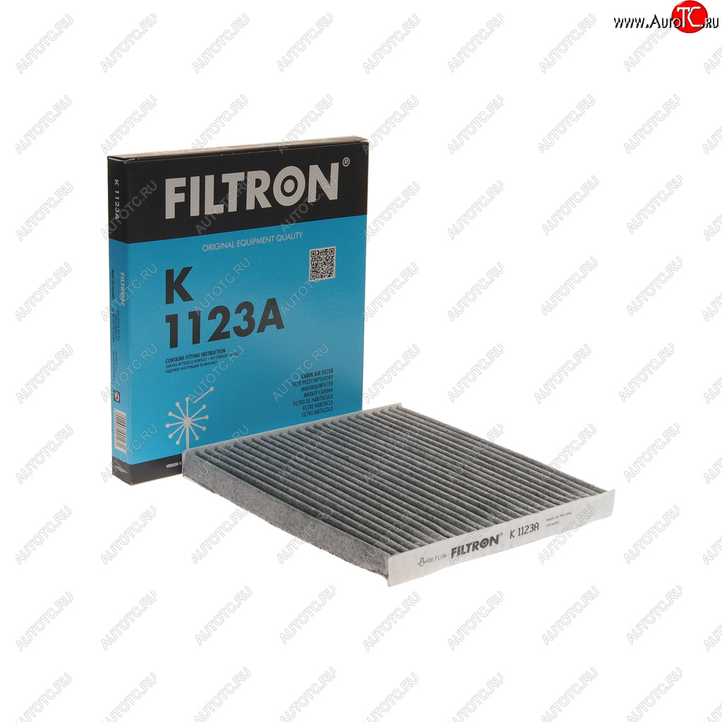 779 р. Фильтр воздушный салона TOYOTA Corolla (02-) угольный FILTRON FILTRON k1123a  с доставкой в г. Кемерово
