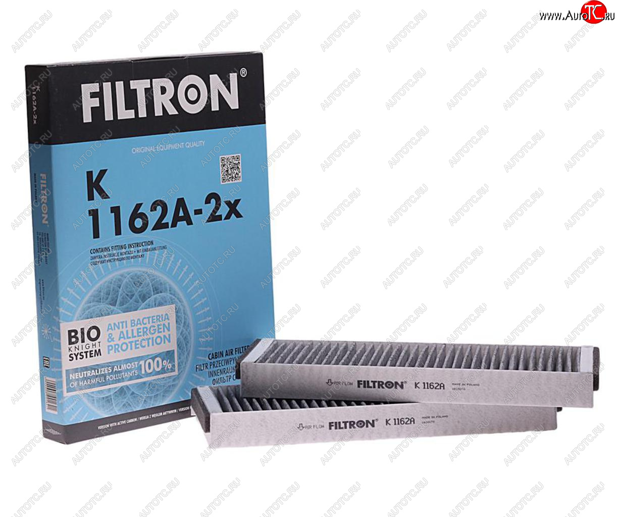 1 399 р. Фильтр воздушный салона AUDI A6 (05-11) угольный FILTRON FILTRON k1162a-2x  с доставкой в г. Кемерово