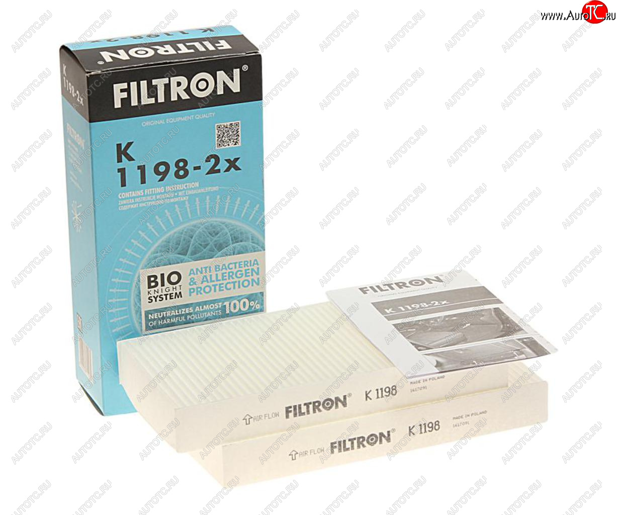 549 р. Фильтр воздушный салона HONDA Civic комплект FILTRON FILTRON k1198-2x  с доставкой в г. Кемерово