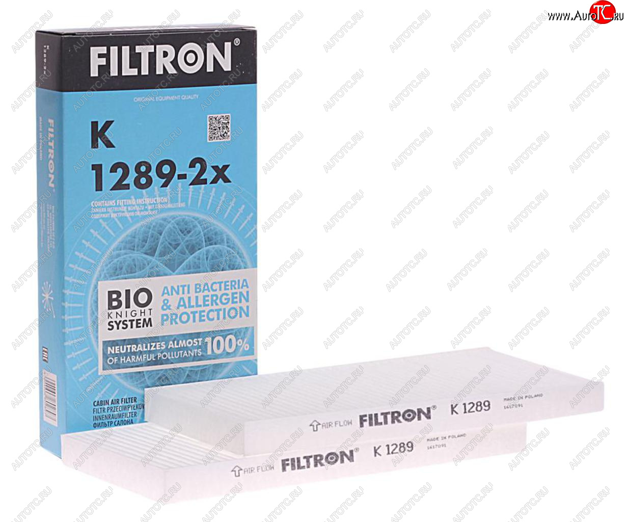 399 р. Фильтр воздушный салона KIA Sorento (06-),Sportage (2шт.) FILTRON FILTRON k1289-2x  с доставкой в г. Кемерово