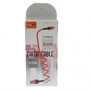 204 р. Кабель USB Type C 1м FAISON FAISON k-132 metal line red  с доставкой в г. Кемерово. Увеличить фотографию 2