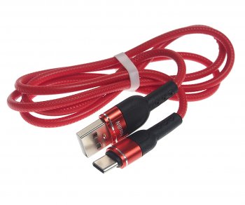 204 р. Кабель USB Type C 1м FAISON FAISON k-132 metal line red  с доставкой в г. Кемерово. Увеличить фотографию 1