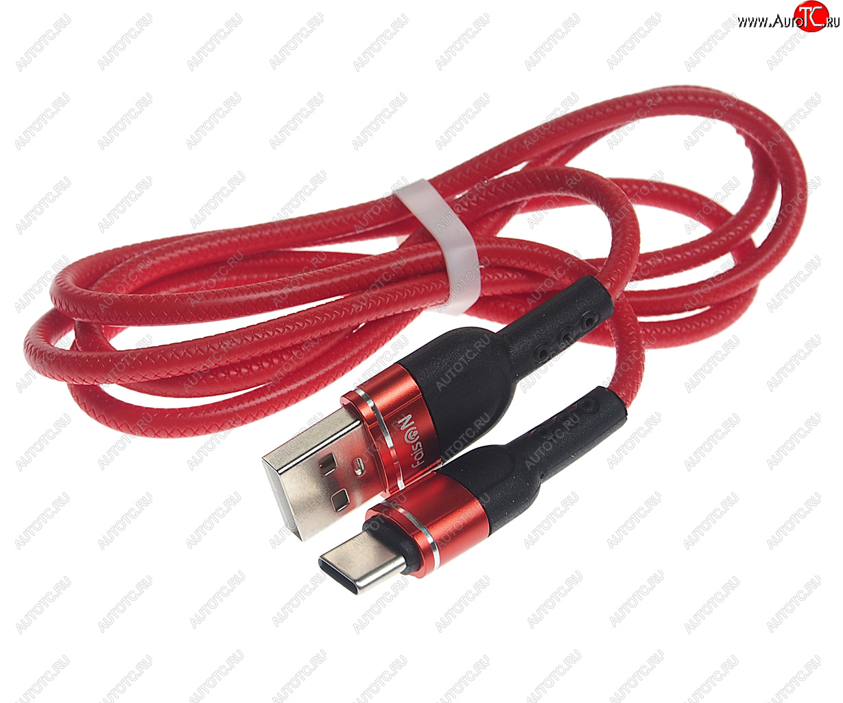 204 р. Кабель USB Type C 1м FAISON FAISON k-132 metal line red  с доставкой в г. Кемерово