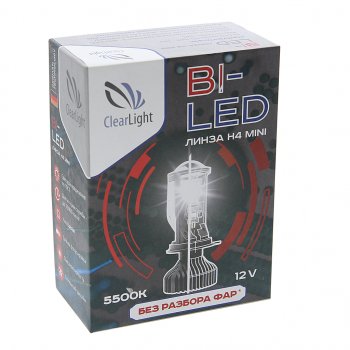 1 969 р. Лампа светодиодная 12V H4 P43t с линзой бокс (1шт.) CLEARLIGHT CLEARLIGHT kbm cl g3 н4 mini  с доставкой в г. Кемерово. Увеличить фотографию 3