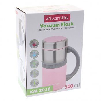1 369 р. Термокружка 500мл непроливайка синяя KAMILLE KAMILLE km2018 синяя  с доставкой в г. Кемерово. Увеличить фотографию 2