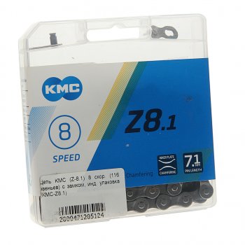 1 269 р. Цепь велосипедная 116 звеньев 12х332 8 скоростей KMC KMS kmc-z8.1  с доставкой в г. Кемерово. Увеличить фотографию 1
