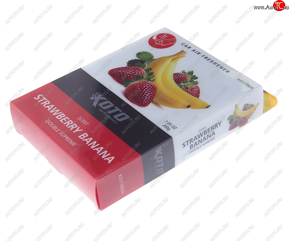 619 р. Ароматизатор под сиденье гелевый (Strawberry Banana) 180г Double supreme KOTO KOTO ko170626  с доставкой в г. Кемерово