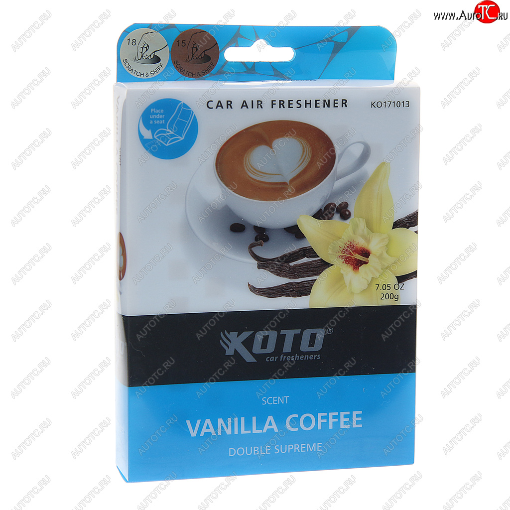 619 р. Ароматизатор под сиденье гелевый (Vanilla Coffee) 180г Double supreme KOTO KOTO ko171013  с доставкой в г. Кемерово