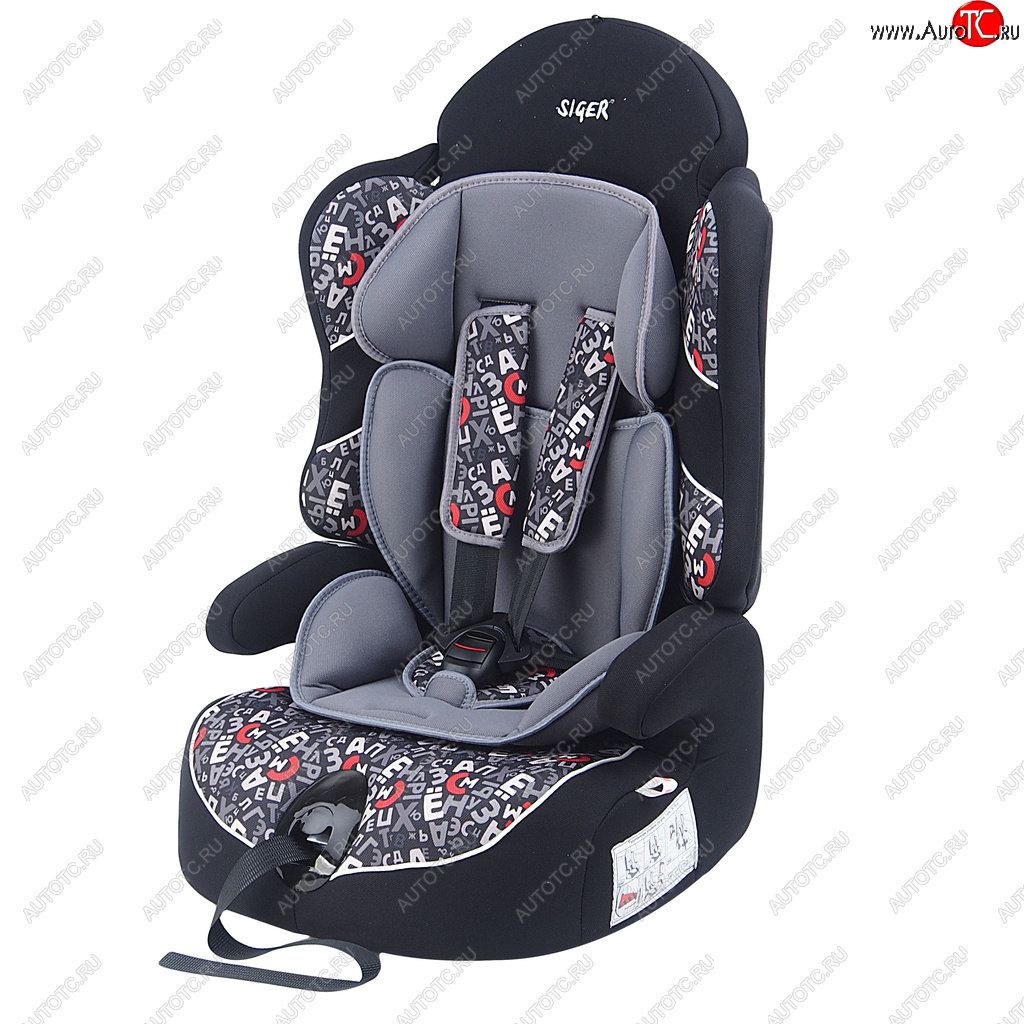 5 999 р. Автокресло детское 9-36кг (l-ll-lll) 1-12лет алфавит трансформер Драйв Art SIGER SIGER kres0275  с доставкой в г. Кемерово