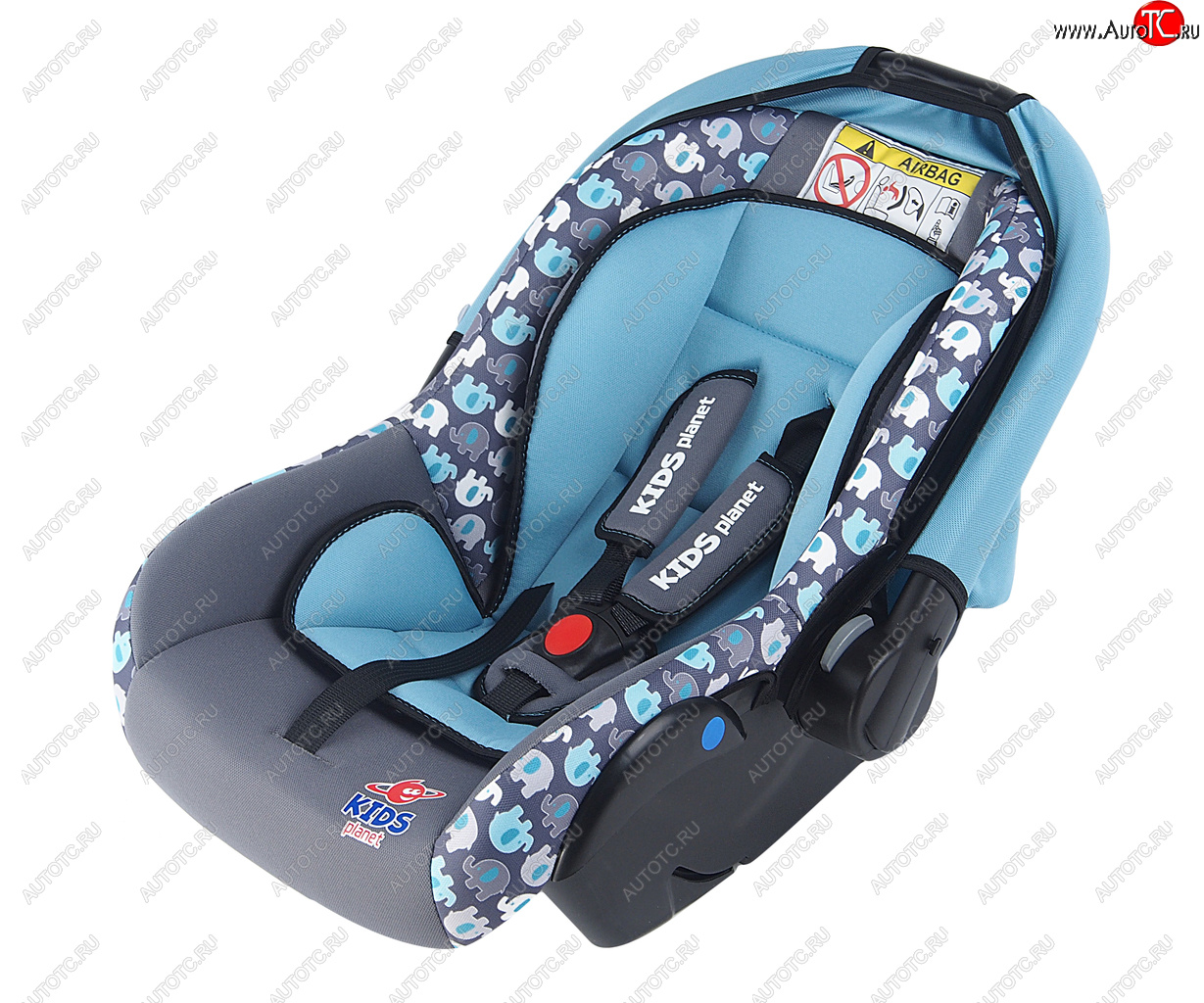 4 549 р. Автокресло детское 0-13кг (0+) 0-1.5лет лазурные слоны Luna SG321 KIDS PLANET SIGER kres2559  с доставкой в г. Кемерово