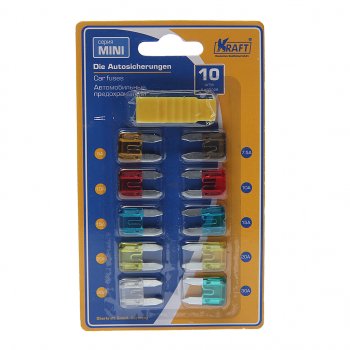 86 р. Предохранитель 5-30А флажковый MINI комплект 10шт. с пинцетом KRAFT KRAFT kt870019  с доставкой в г. Кемерово. Увеличить фотографию 1