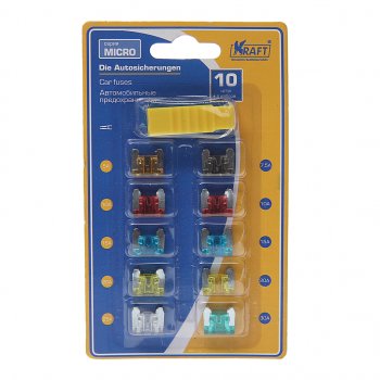 108 р. Предохранитель 5-30A флажковый MICRO комплект с пинцетом 10шт. KRAFT KRAFT kt870020  с доставкой в г. Кемерово. Увеличить фотографию 1